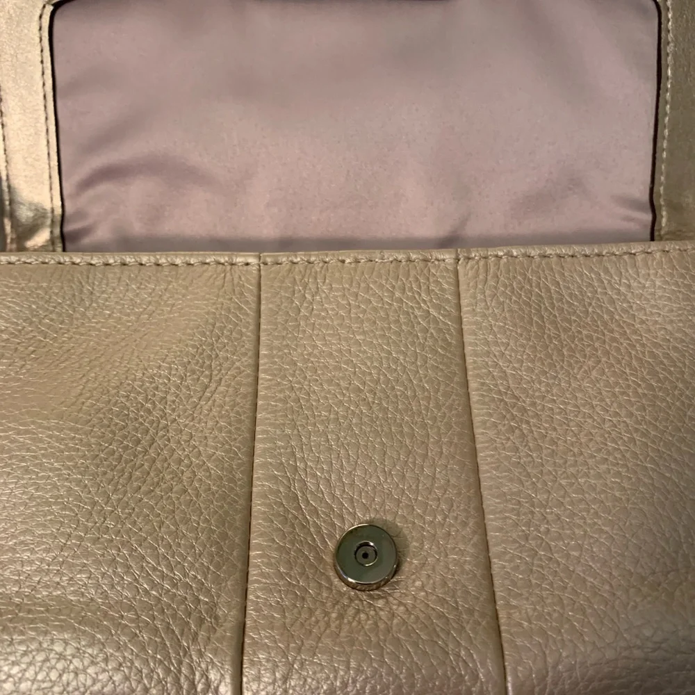 Coach Metallic Beige Leather Shoulder Bag - Picture 14 of 16